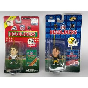 NFL Headliners Dan Marino Brett Favre 1998 1996 Sealed Figures Lot QB Club